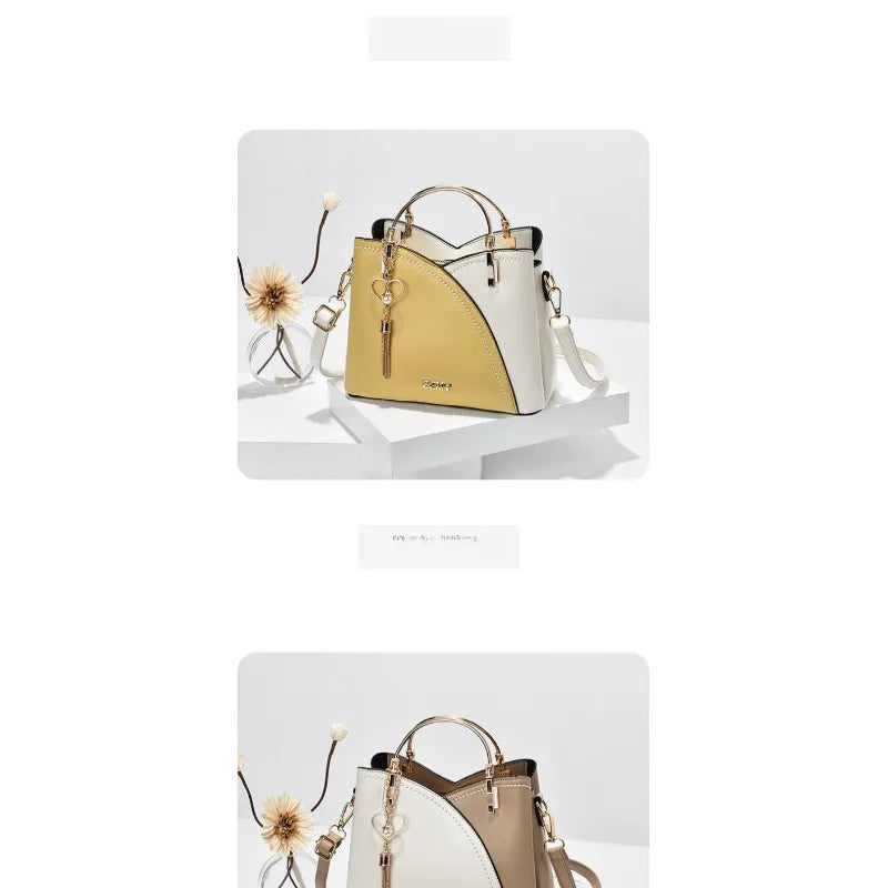 Modernist Color-Block Capacity Bucket Bag