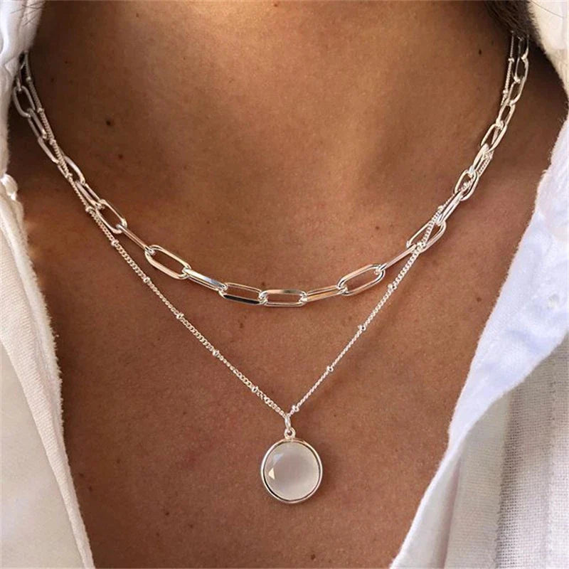 Multilayer Evil Eye Pearl Necklace