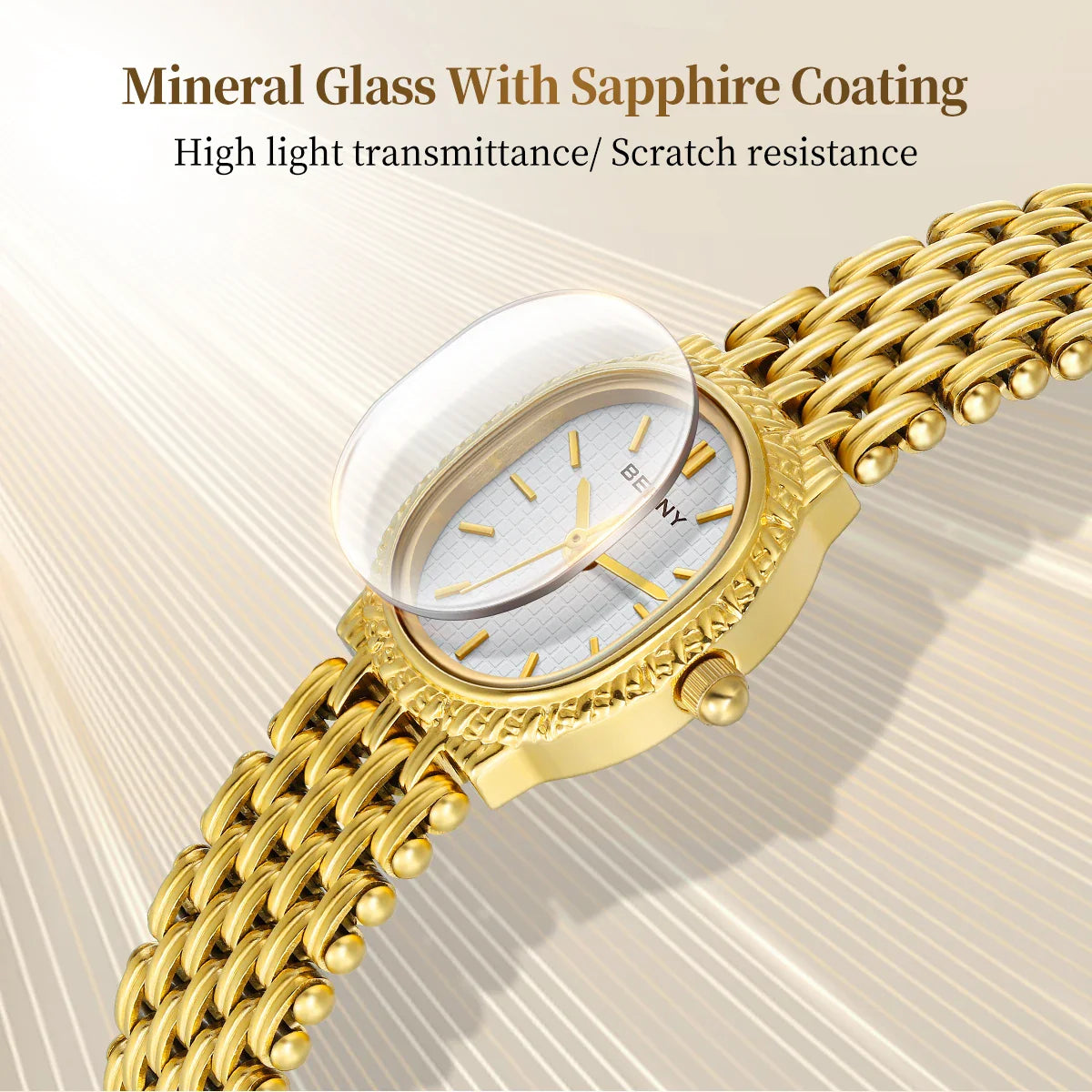 Gilded Brilliance Jewelry Bracelet Watch