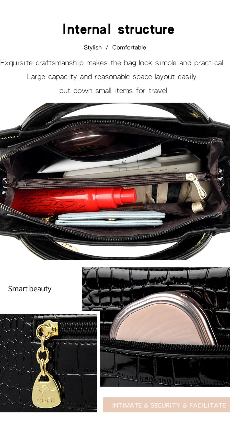 Alligator Motif Kangaroo Brand Bag