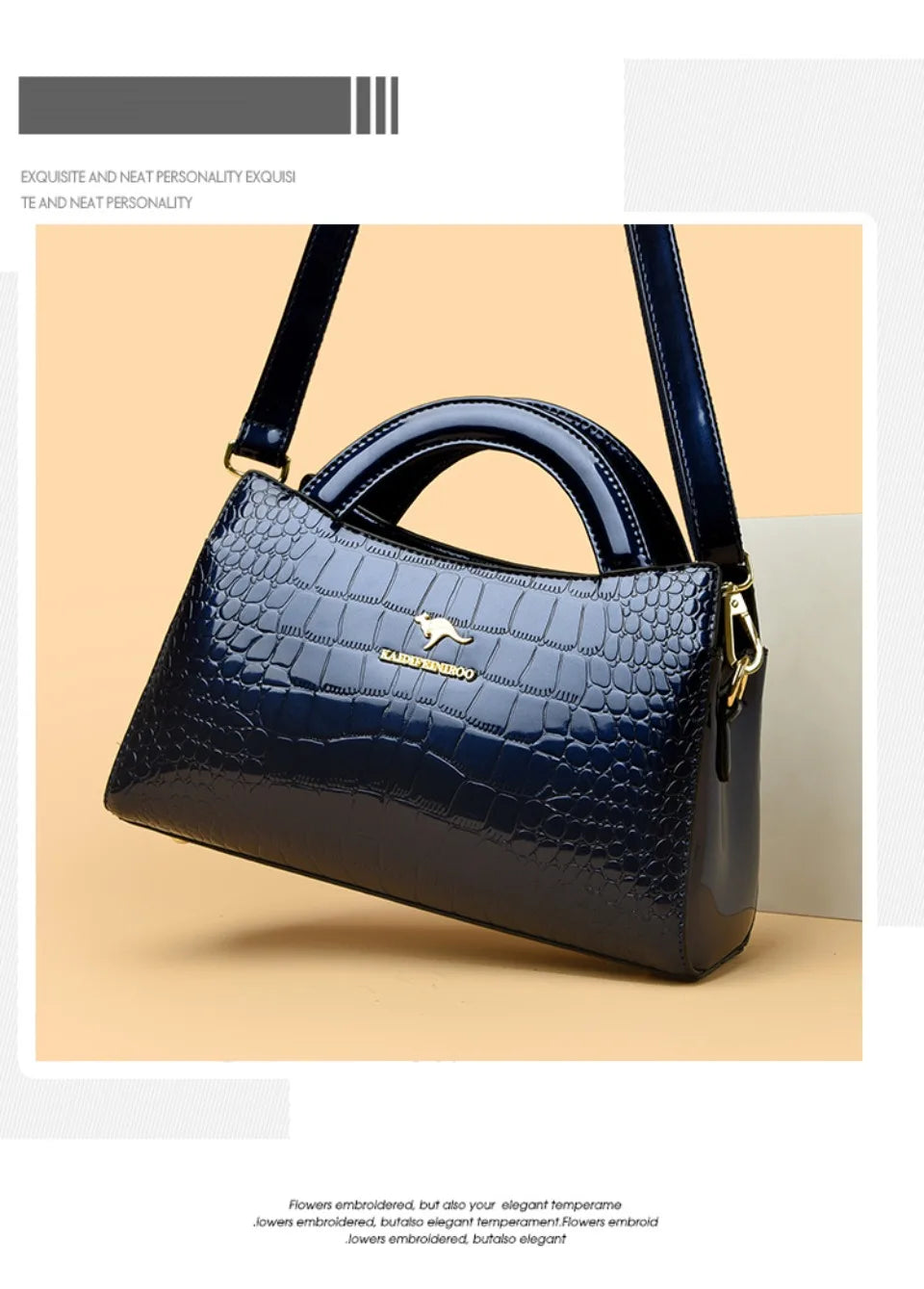 Alligator Motif Kangaroo Brand Bag