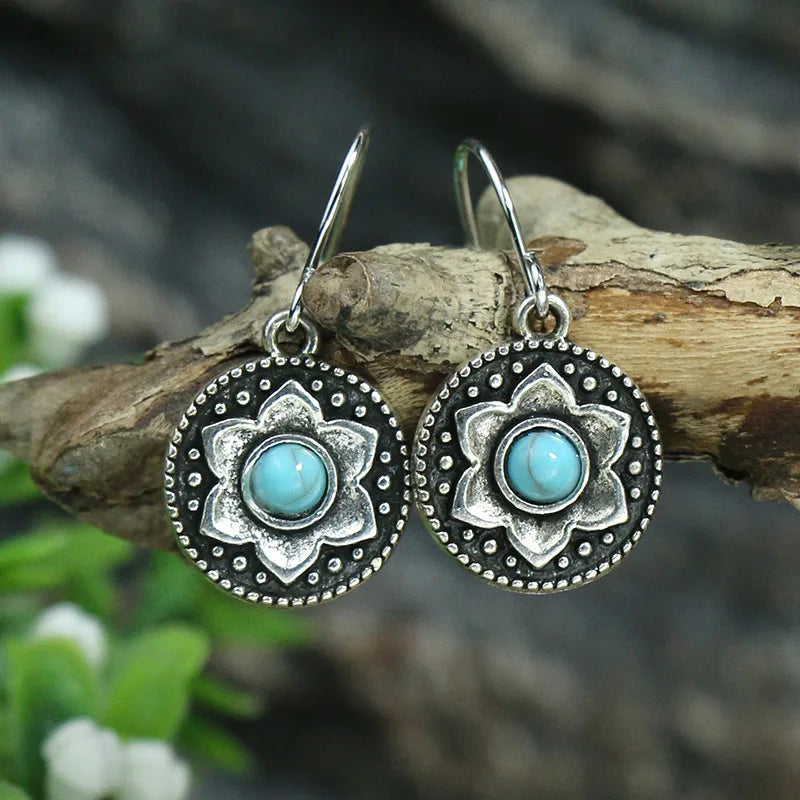 Bohemian Turquoise Water Drop Earrings