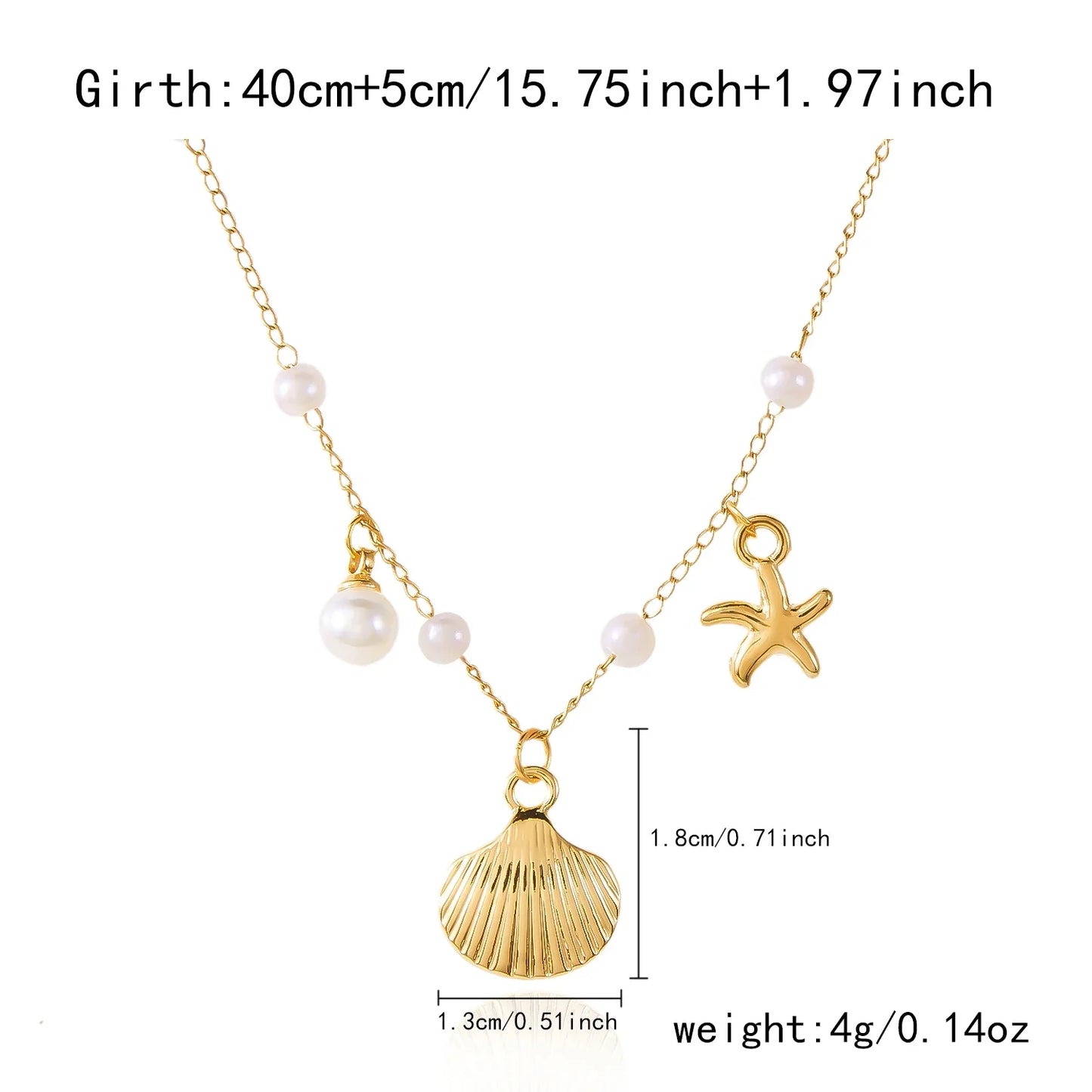 Bohemian Shell Polymer Bead Necklace