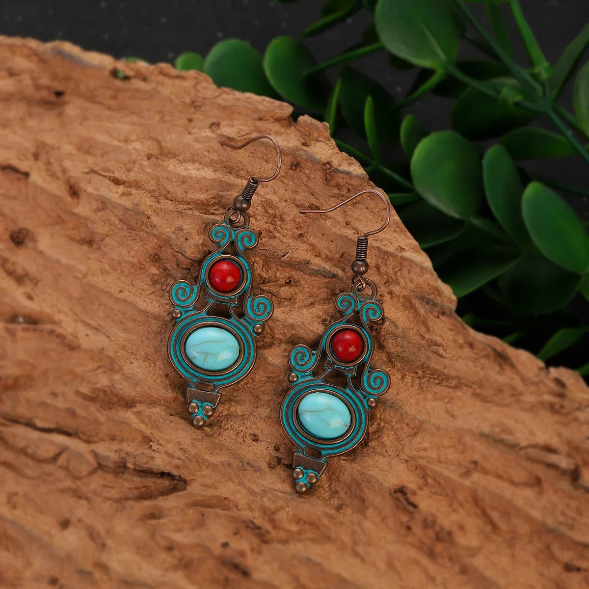 Bohemian Turquoise Water Drop Earrings