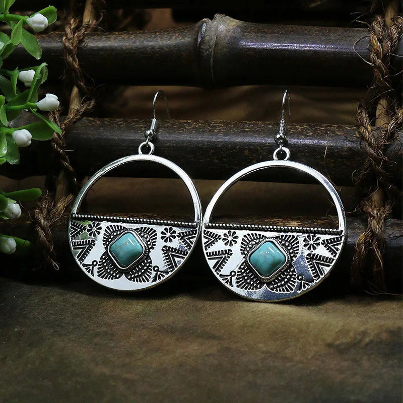 Bohemian Turquoise Water Drop Earrings