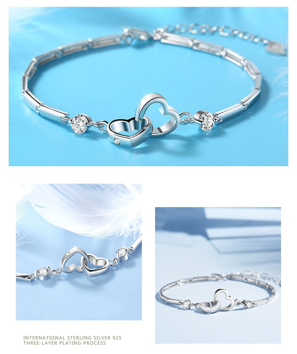 My heart belongs in yours - Heart in heart charm bracelet - LOW STOCK