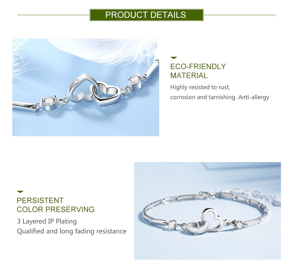 My heart belongs in yours - Heart in heart charm bracelet - LOW STOCK