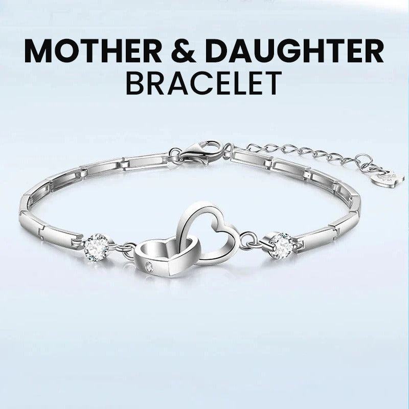MOTHER & DAUGHTER LOVE FOREVER- Heart in Heart charm bracelet - LOW STOCK