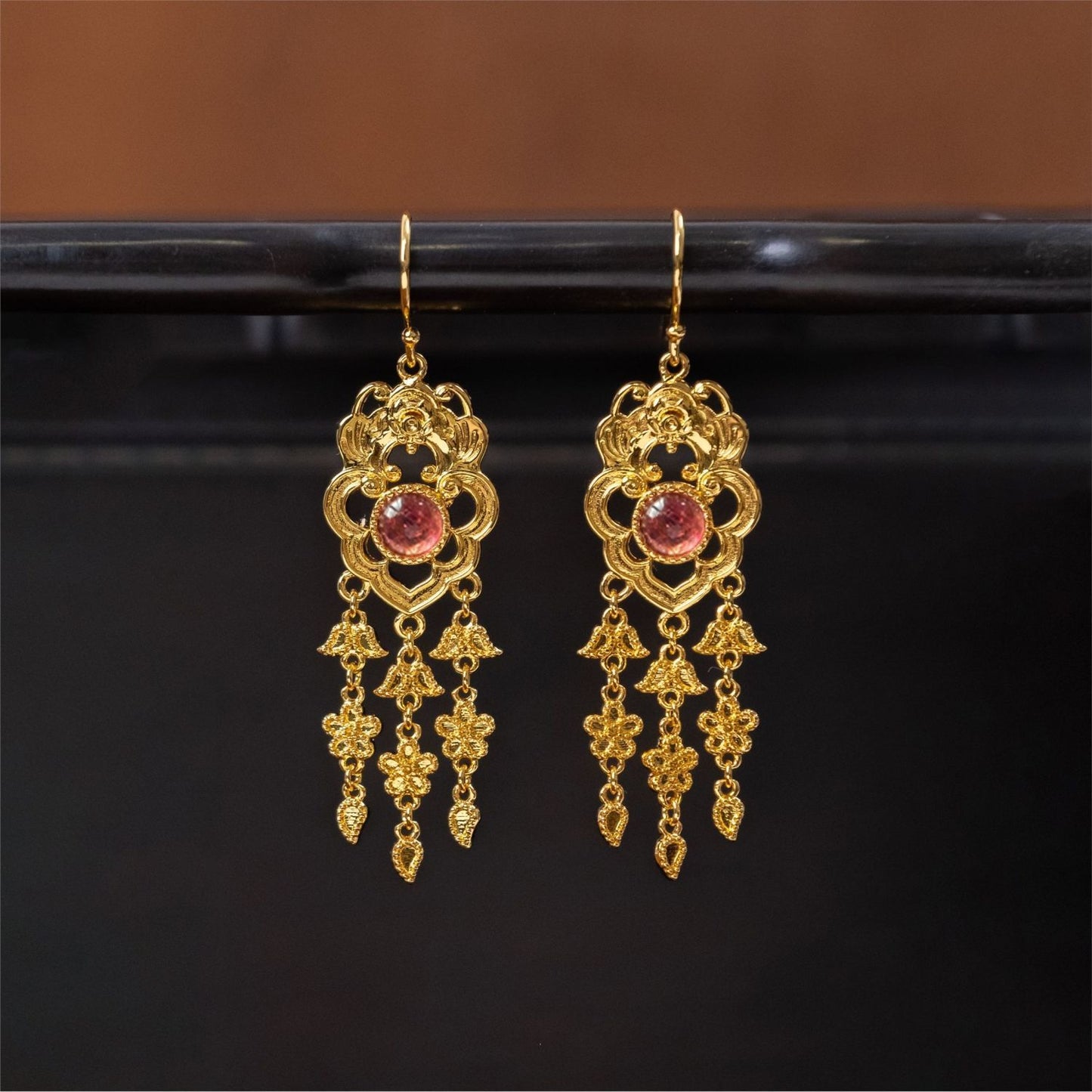 Bat Tassel Earring Girl New Chinese Blue And White Carving