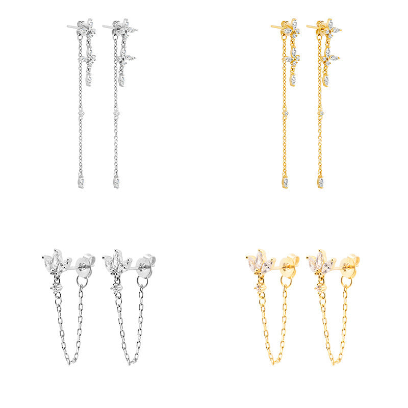 Luxury Butterfly Zircon Ear Stud Earring Fashion Trend