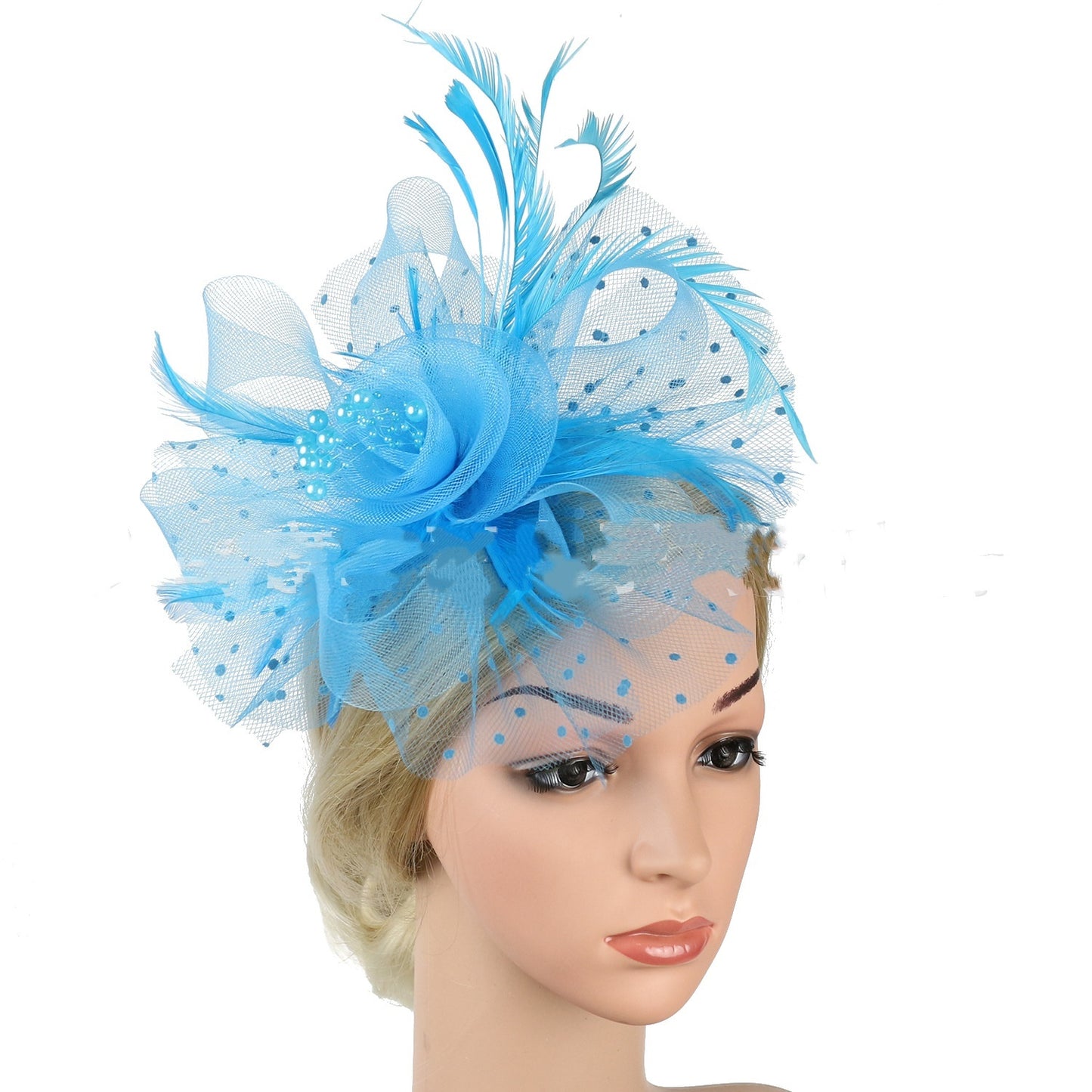 Headwear Bridal Hair Accessories Mesh Billycock Headband