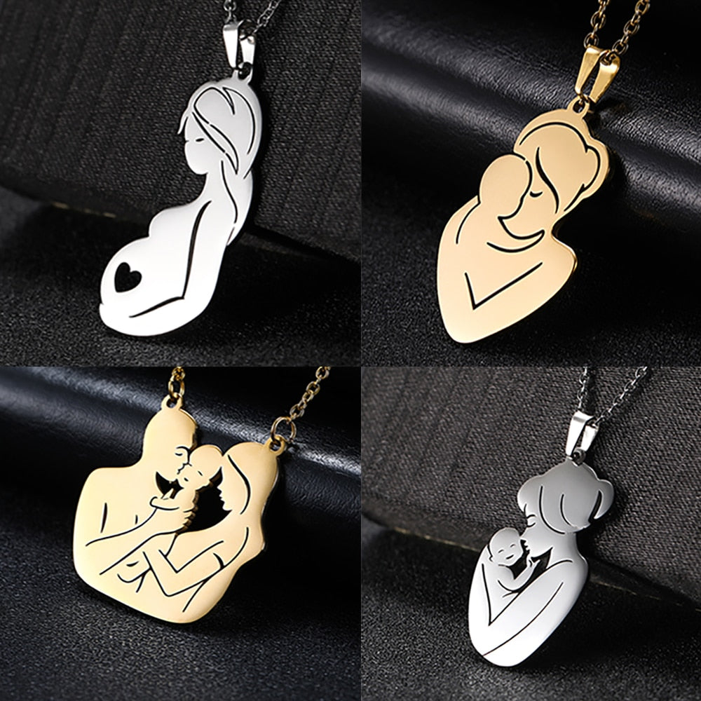 Baby Mother Pregnant Family Necklace