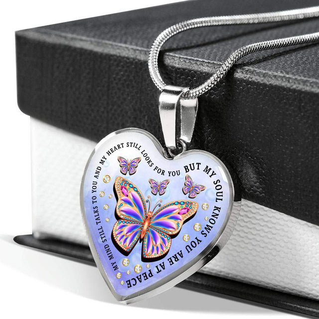 Exquisite Colorful Butterfly Heart Shape Pendant Necklace [LOW STOCK]