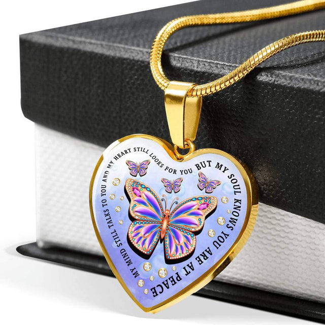 Exquisite Colorful Butterfly Heart Shape Pendant Necklace [LOW STOCK]