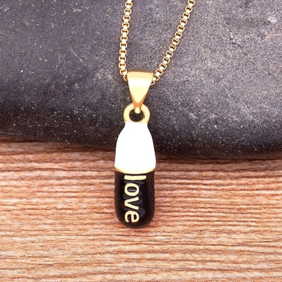 Pill Capsule Love Necklace For Women Cross Medicine