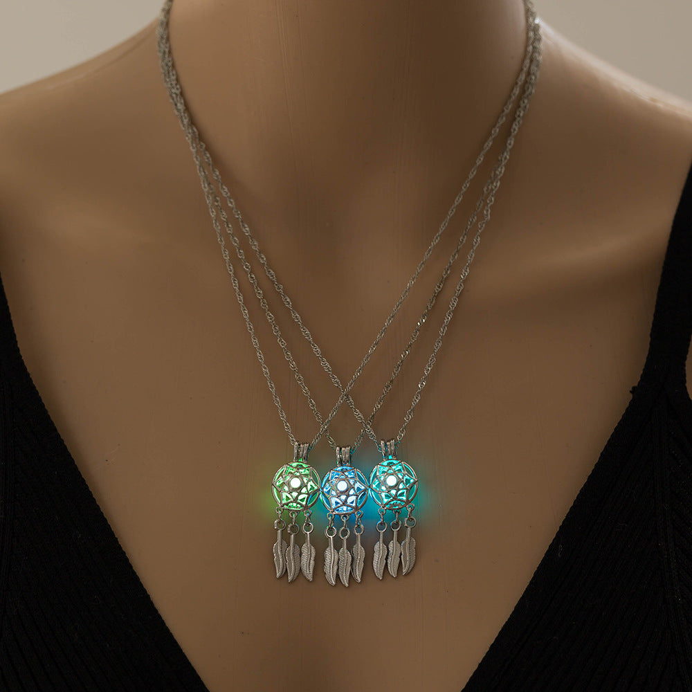 Glowing Luminous Leaf Tassel Necklace [LOW STOCK]