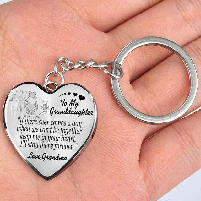Exquisite Silver Bear Heart Shape KEYCHAIN & NECKLACE [LOW STOCK]