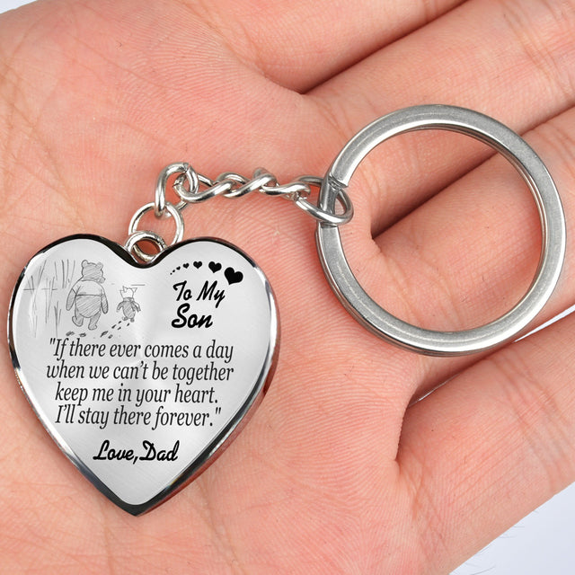 Exquisite Silver Bear Heart Shape KEYCHAIN & NECKLACE [LOW STOCK]