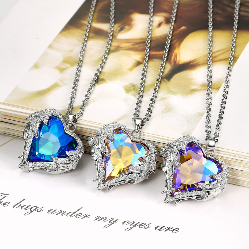 Angel Wings Heart Pendant Necklace [LOW STOCK]