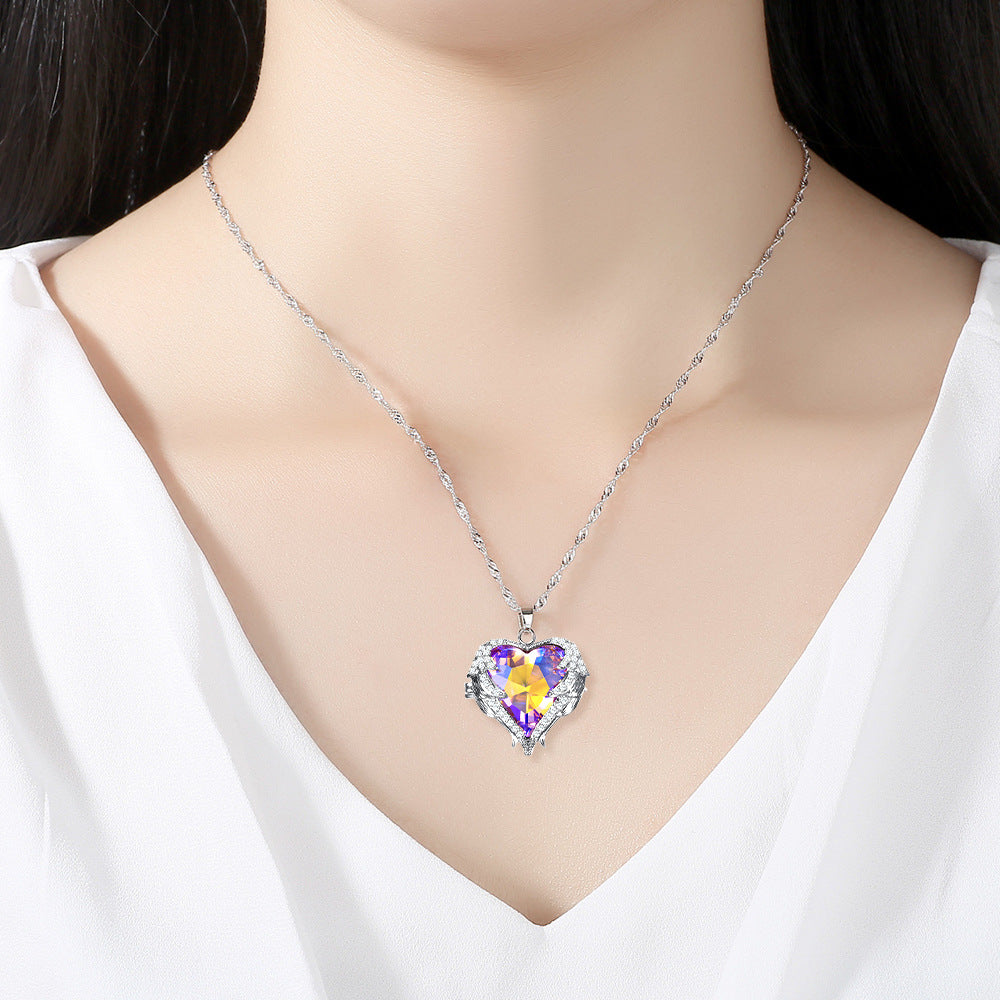 Angel Wings Heart Pendant Necklace [LOW STOCK]