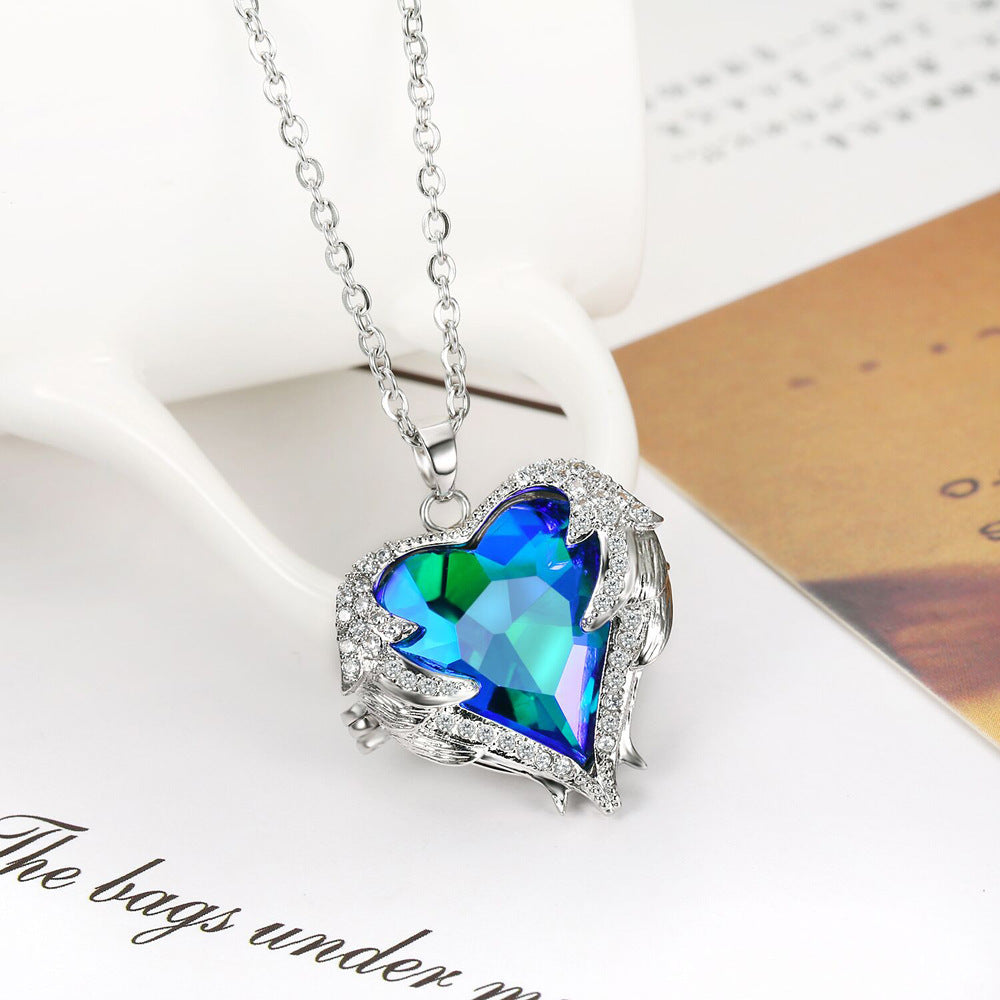 Angel Wings Heart Pendant Necklace [LOW STOCK]
