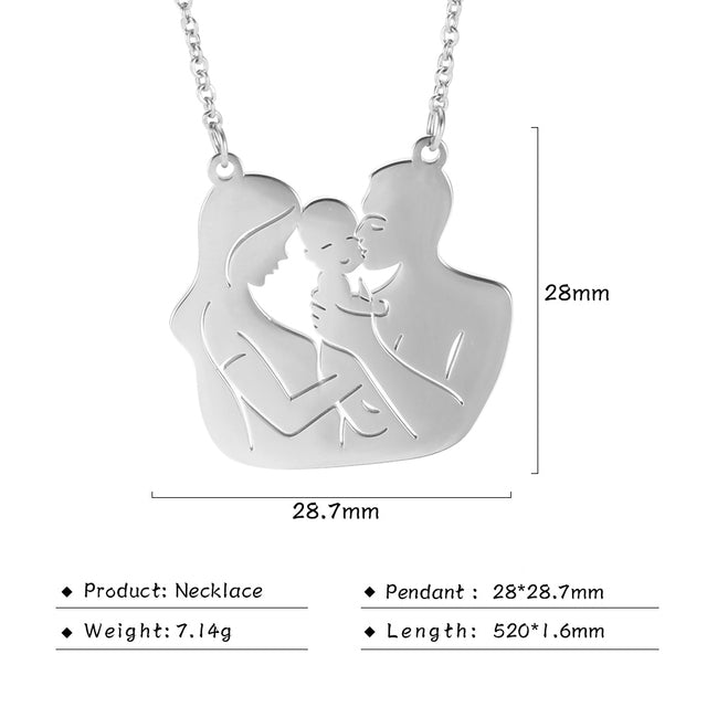Baby Mother Pregnant Family Necklace